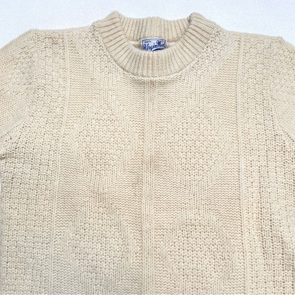 Vintage texture wool crewneck sweater XS - Picture 2 of 12